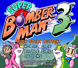 Super Bomberman 3 (Europe) Title Screen